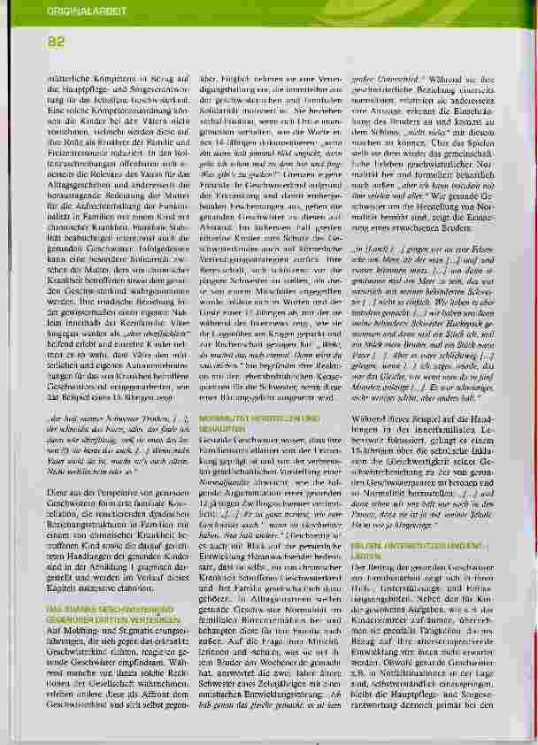 Vorschauseite 5: Chronische Krankheit bei Kindern und Jugendlichen die Bedeutung gesunder Geschwister für die Care-Arbeit in der Familie