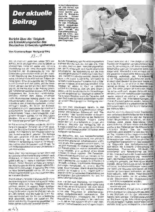 Vorschauseite 1: Bericht über die Tätigkeit als Entwicklungshelfer des Deutschen Entwicklungsdienstes
