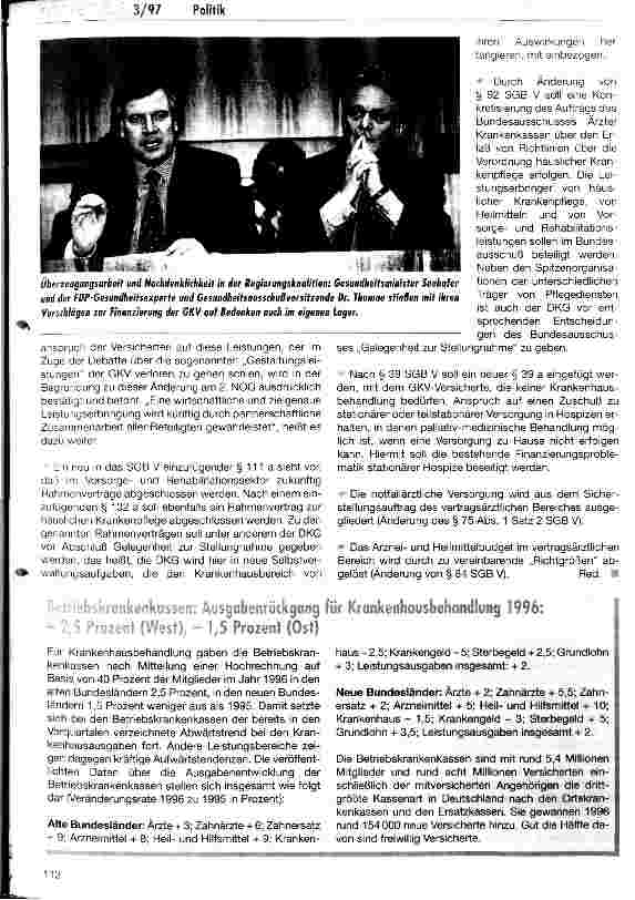 Vorschauseite 2: Regierungskoalition uneinig über Gesundheitsreform DKG fordert Nachbesserungen im 2. NOG