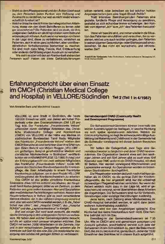 Vorschauseite 3: Arbeitsplatz Krankenbett // Gedanken zur Podiumsdiskussion am 20. 03. 87 während der 7. Internationalen Fortbildungstage f. Krankenpflege Gießen