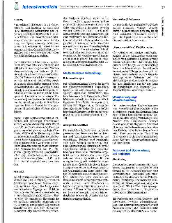 Vorschauseite 2: Empfehlungen zur Primärversorgung von Patienten mit Schädel-Hirn-Trauma