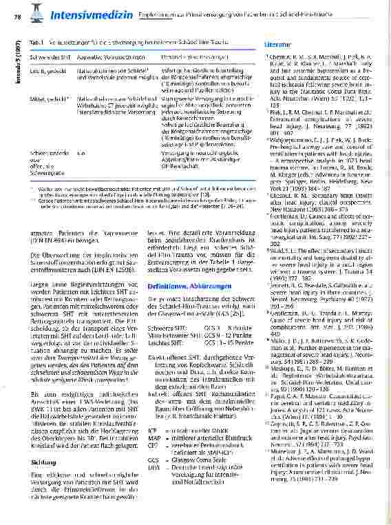 Vorschauseite 3: Empfehlungen zur Primärversorgung von Patienten mit Schädel-Hirn-Trauma