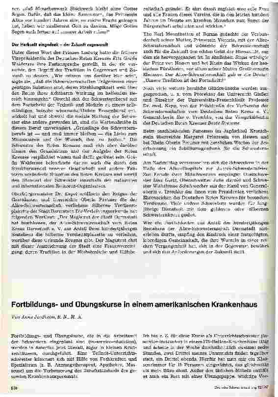 Vorschauseite 4: Hundert Jahre Alice-Schwesternschaft vom Roten Kreuz Darmstadt e. V.
