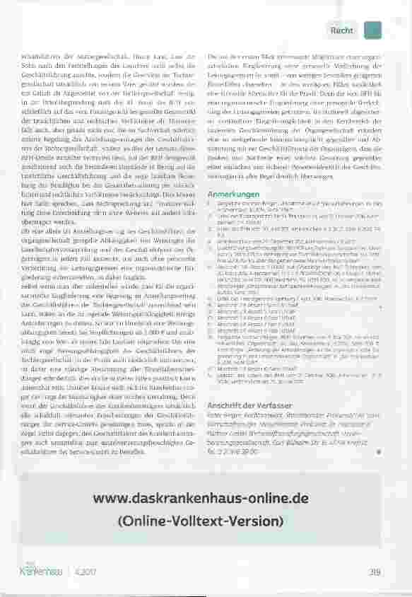 Vorschauseite 2: Organisatorische Eingliederung in eine umsatzsteuerliche Organschaft ohne personelle Verflechtung der Leitungsgremien