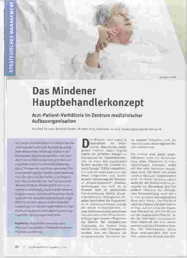 Vorschauseite 1: Das Mindener Hauptbehandlerkonzept