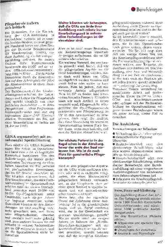 Vorschauseite 2: Operationstechnische Assistent/innen in Deutschland Eine Ausbildung etabliert sich