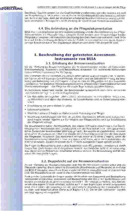 Vorschauseite 5: Assessmentinstrumente von BESÄ und ihre Auswirkungen auf die Pflege