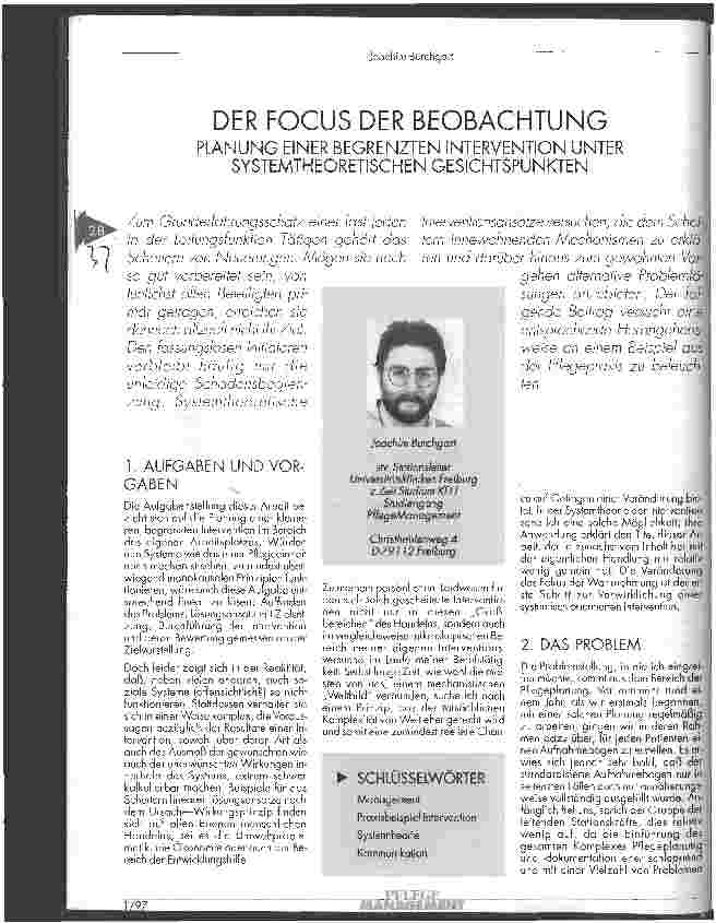Vorschauseite 1: Der Focus der Beobachtung - Planung einer begrenzten Intervention unter systemtheoretischen Gesichtspunkten
