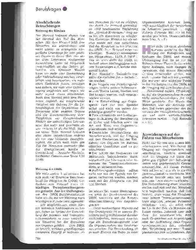 Vorschauseite 2: Das Transplantationsgesetz und seine Folgen für die Mitarbeiter im Krankenhaus 2. Teil