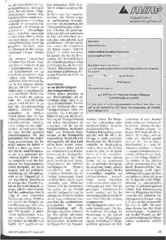 Vorschauseite 2: Die Altenpflegeumlage - eine zusätzliche Belastung für Pflegedienste?