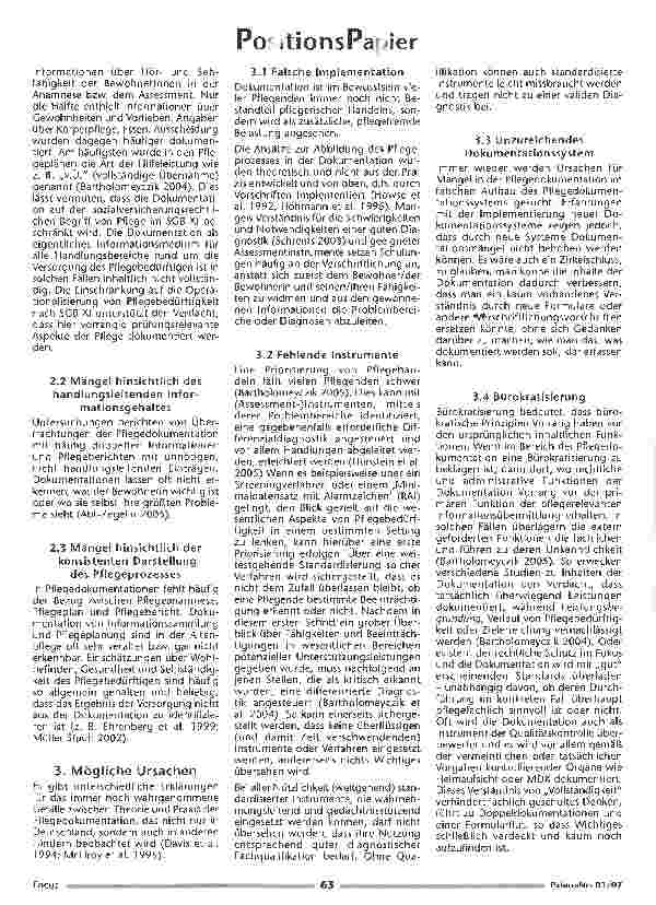 Vorschauseite 2: Poitions Papier - Kommentar zur Grundsatzstellungnahme Pflegeprozess und Dokumentation des Medizinischen Dienstes der Spitzenverbände der Krankenkassen