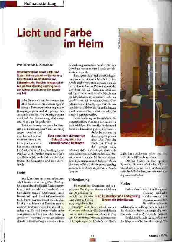 Vorschauseite 1: Licht und Farbe im Heim