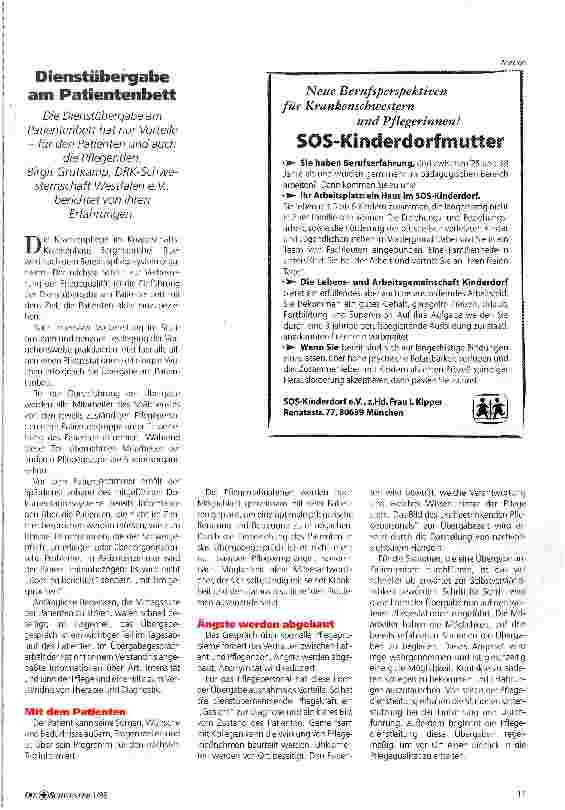 Vorschauseite 1: Dienstübergabe am Patientenbett