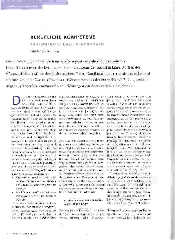 Vorschauseite 1: BERUFLICHE KOMPETENZ