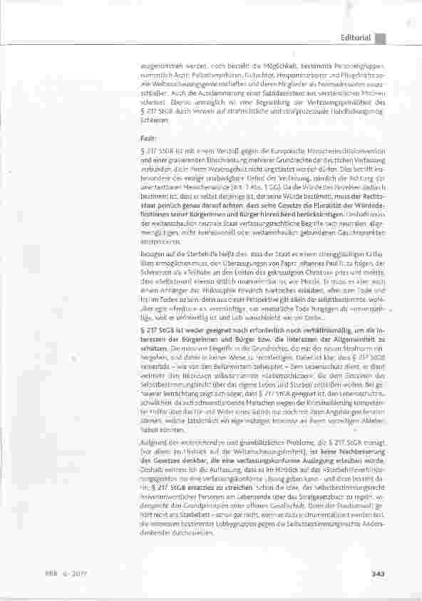 Vorschauseite 3: Plädoyer für eine ersatzlose Streichung des § 217 StGB