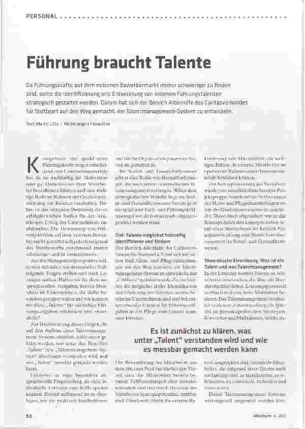 Vorschauseite 1: Führung braucht Talente