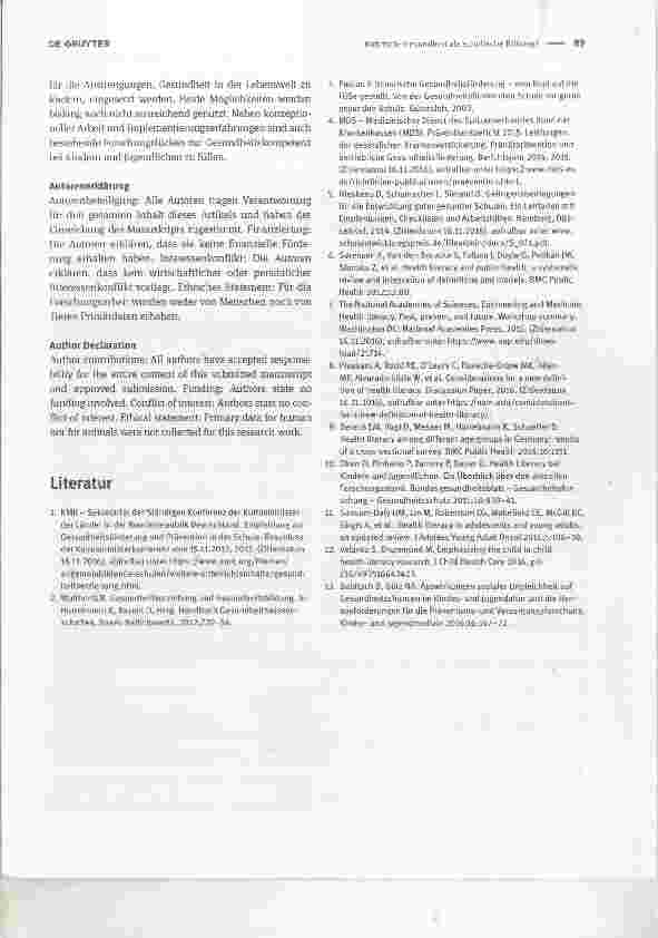 Vorschauseite 3: Gesundheit als schulische Bildung?Health as a subject of school education