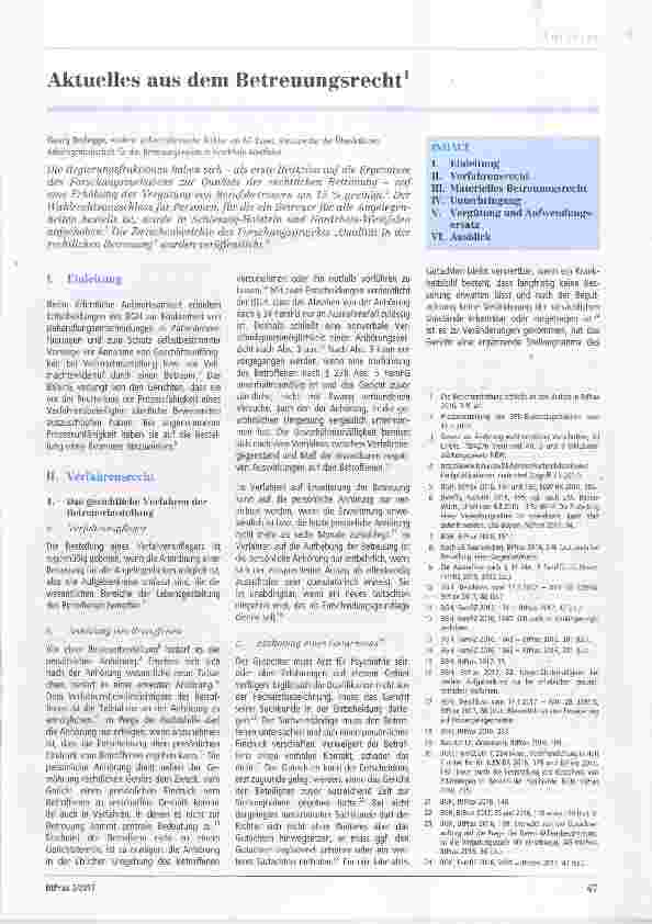 Vorschauseite 1: Aktuelles aus dem Betreuungsrecht