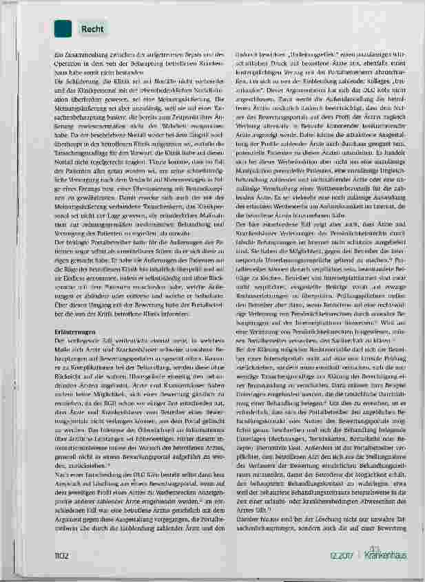Vorschauseite 2: Eigenmächtige Veränderung von Bewertungen durch den Betreiber eines Bewertungsportals