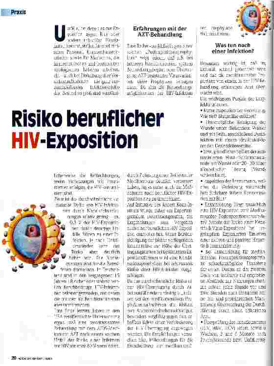 Vorschauseite 1: Risiko beruflicher HIV-Exposition