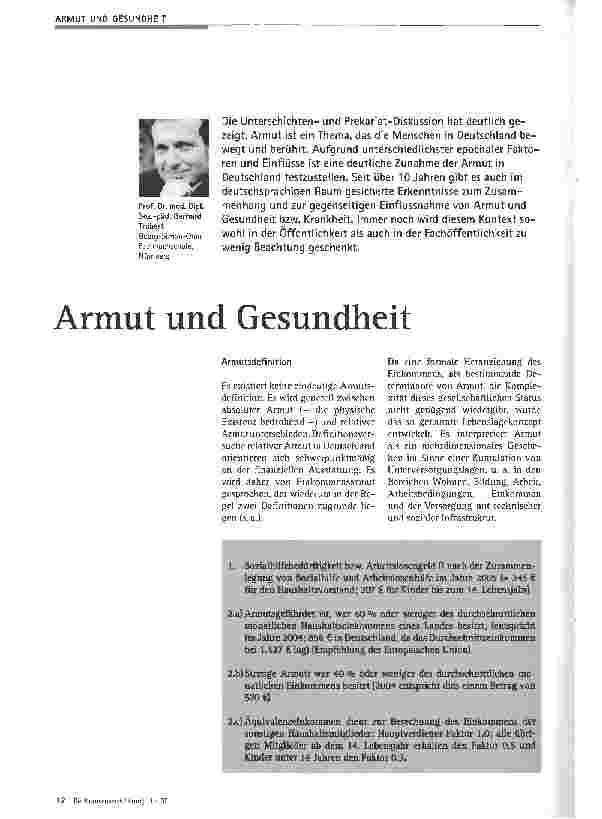 Vorschauseite 1: Armut und Gesundheit