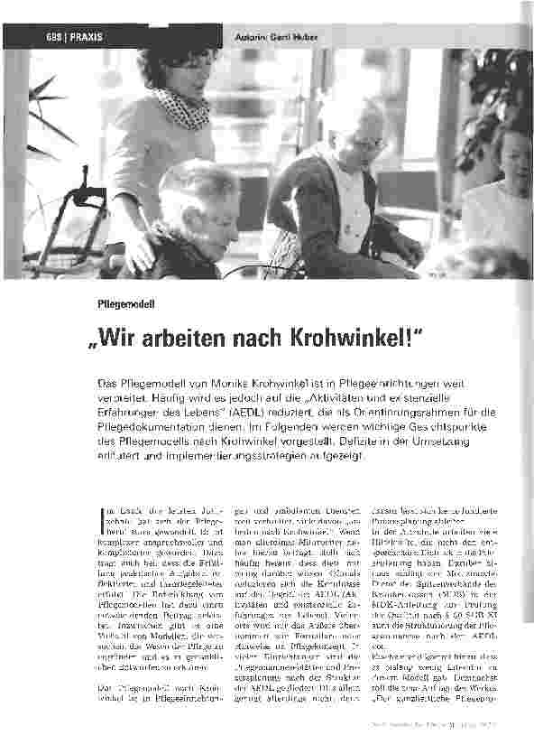 Vorschauseite 1: Wir arbeiten nach Krohwinkel!