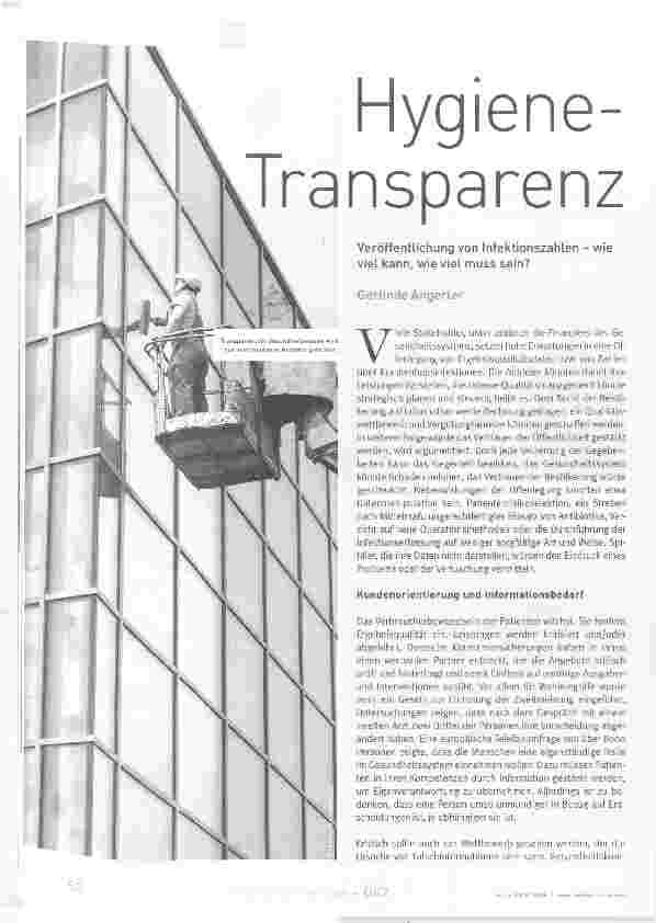 Vorschauseite 1: Hygiene- Transparenz