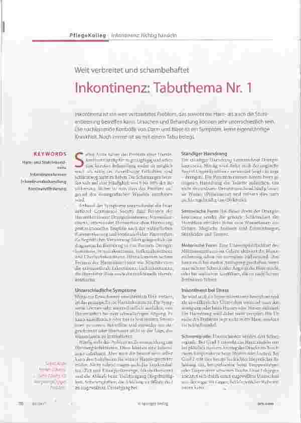 Vorschauseite 1: Inkontinenz: Tabuthema Nr. 1
