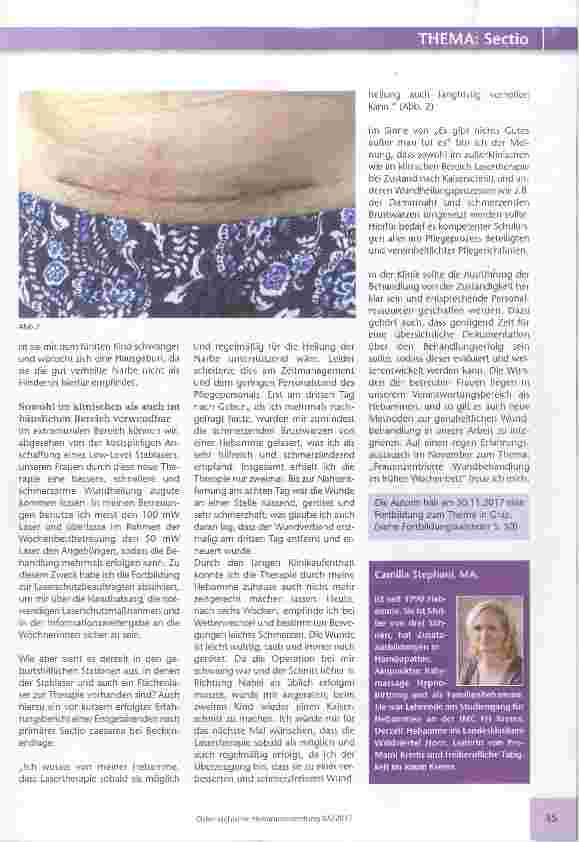 Vorschauseite 2: Lasertherapie nach Kaiserschnitt: ein Muss für Hebammen?