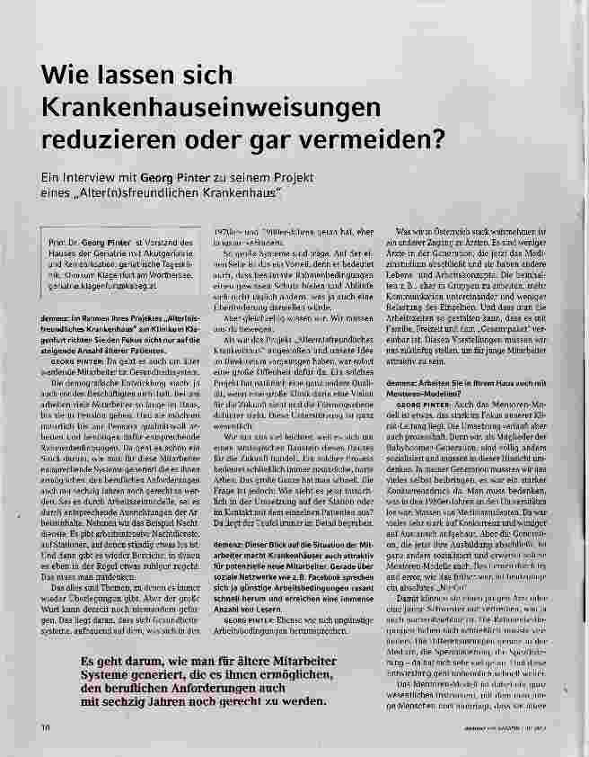 Vorschauseite 1: Wie lassen sich Krankenhauseinweisungen reduzieren oder gar vermeiden?