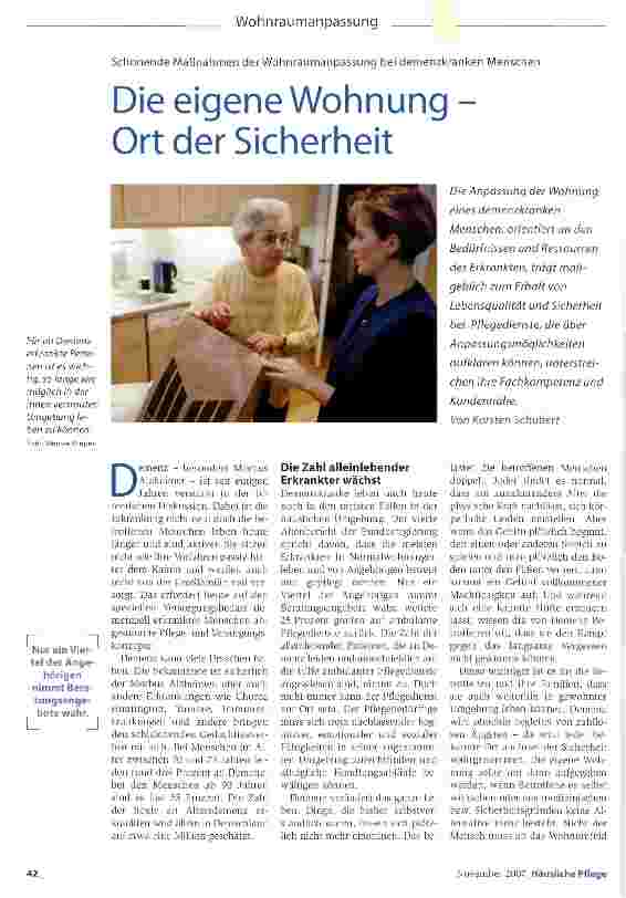 Vorschauseite 1: Die eigene Wohnung -Ort der Sicherheit