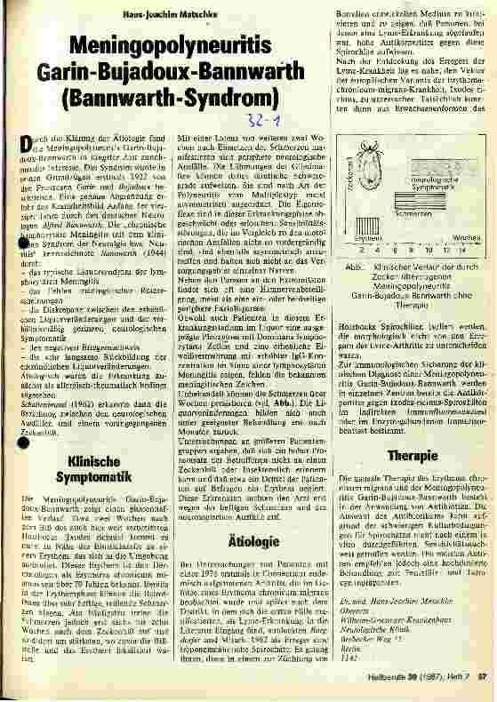 Vorschauseite 1: Meningopolyneuritis Garin-Bujadoux-Bannwarth