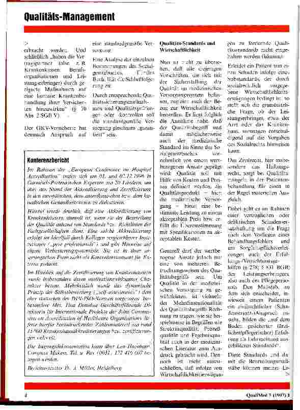 Vorschauseite 2: Qualitätsmanagement im Gesundheitswesen per Gesetz