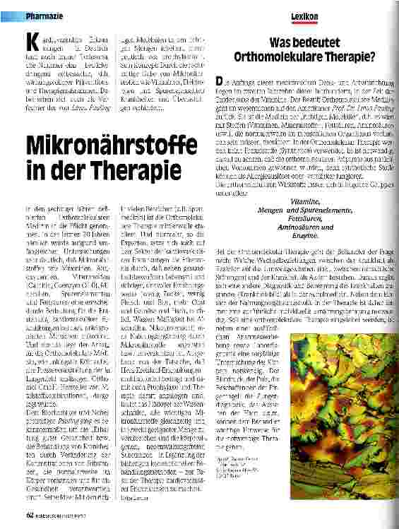 Vorschauseite 1: Mikronährstoffe in der Therapie