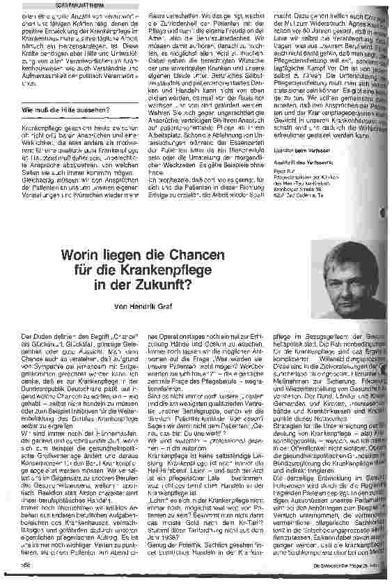 Vorschauseite 1: Worin liegen die Chancen für die Krankenpflege in der Zukunft