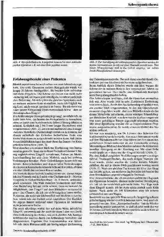 Vorschauseite 3: Arthroskopie und arthroskopische Operationen des Kniegelenkes Ergebnisse aus einer Klinik und Erfahrungen eines Patienten