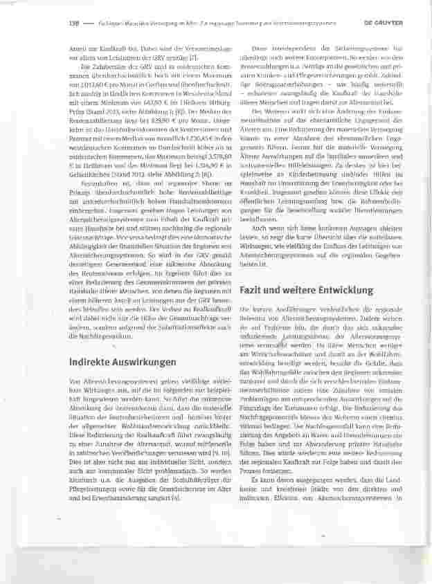 Vorschauseite 2: Materielle Versorgung im Alter: Zur regionalen Bedeutung von Alterssicherungssystemen
