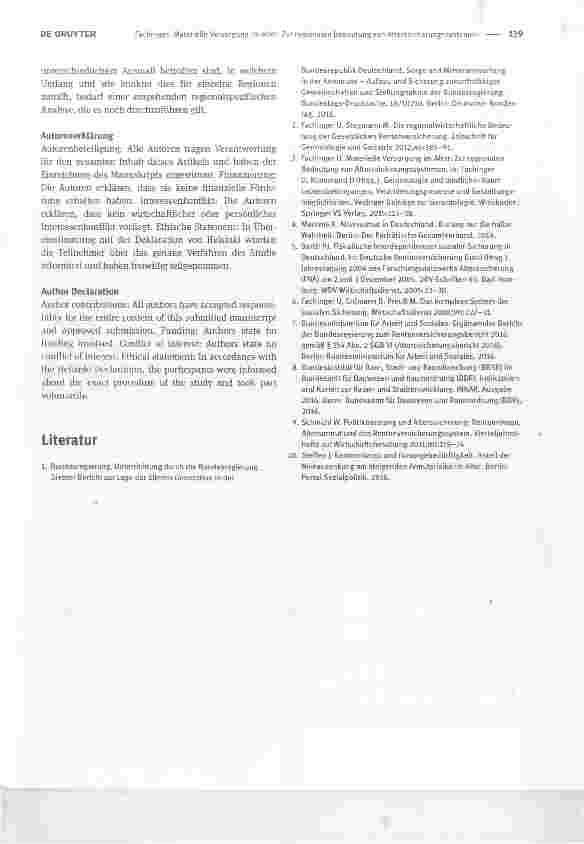 Vorschauseite 3: Materielle Versorgung im Alter: Zur regionalen Bedeutung von Alterssicherungssystemen