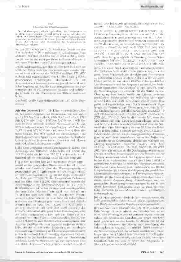 Vorschauseite 2: Anspruch auf tariflichen Mehrurlaub eigenständiges tarifliches Fristenregime