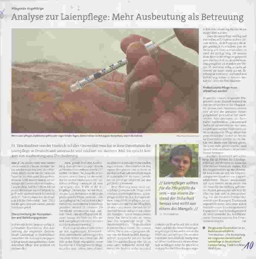 Vorschauseite 1: Analyse zur Laienpflege: Mehr Ausbeutung als Betreuung
