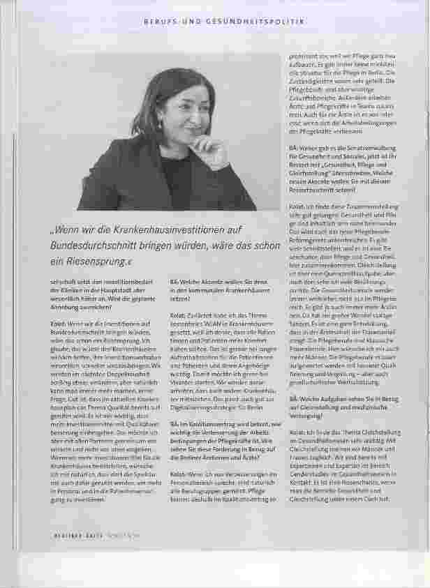Vorschauseite 2: »Ich will das Gesundheitsressort gestalten, nicht nur verwalten«