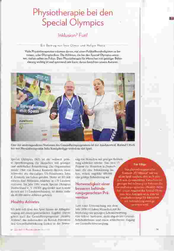 Vorschauseite 1: Physiotherapie bei den Special Olympics