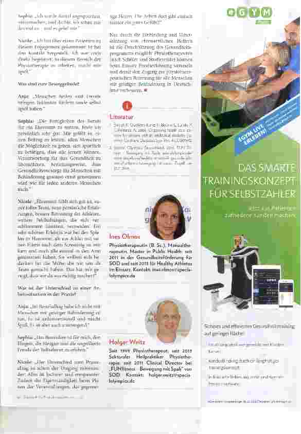 Vorschauseite 3: Physiotherapie bei den Special Olympics