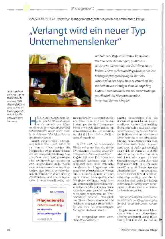 Vorschauseite 1: Verlangt wird ein neuer Typ Unternehmenslenker