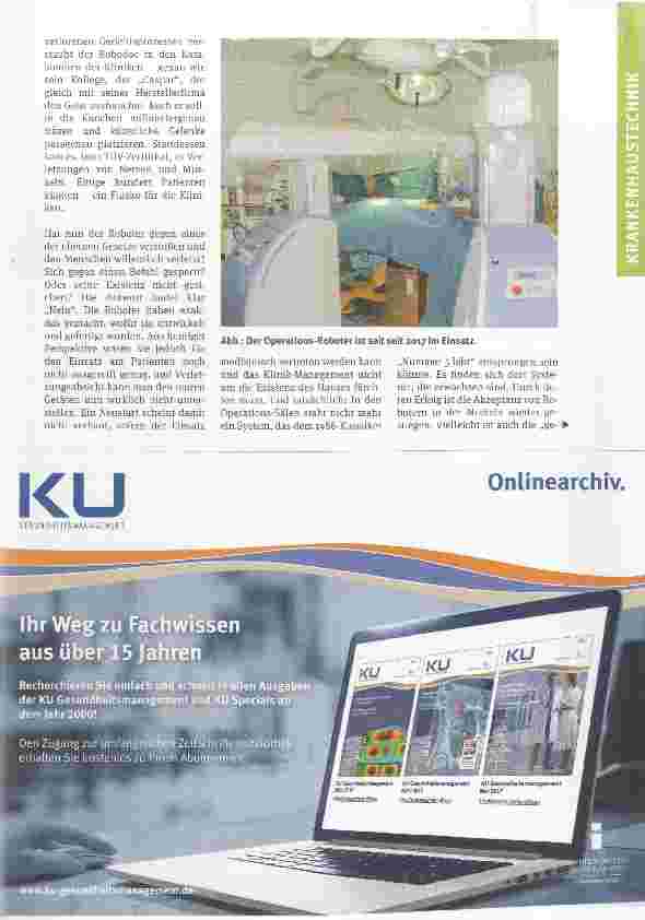 Vorschauseite 2: Heute schon morgen Robotic im Operations-Saal