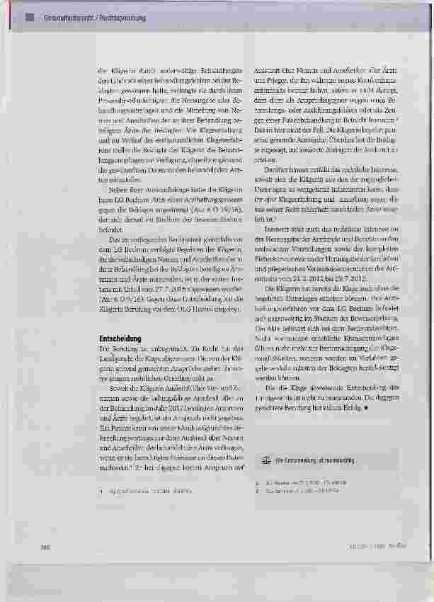 Vorschauseite 2: Mitteilung von Namen und Anschriften von angestellten Ärzten