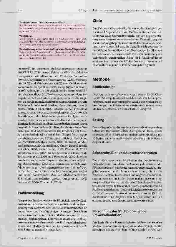 Vorschauseite 2: Häufigkeit von Richtund Abgabefehlem von Medikamenten in einem Schweizer Universitätsspital