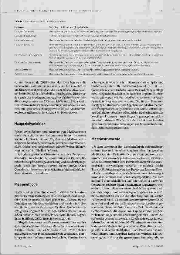 Vorschauseite 3: Häufigkeit von Richtund Abgabefehlem von Medikamenten in einem Schweizer Universitätsspital