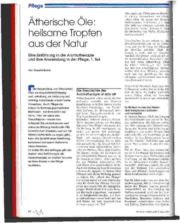 Vorschauseite 1: Ätherische Öle: heilsame Tropfen aus der Natur Eine Einführung in die Aromatherapie und ihre Anwendung in der Pflege 1. Teil