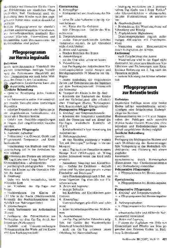 Vorschauseite 2: Plegeprogramme in der Kinderchirurgie